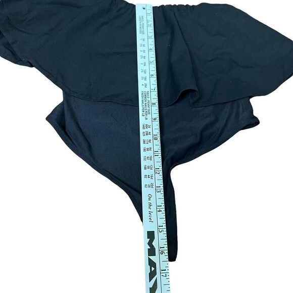 Alix NYC bodysuit revolve moore black ruffle one shoulder size XS - Picture 9 of 9